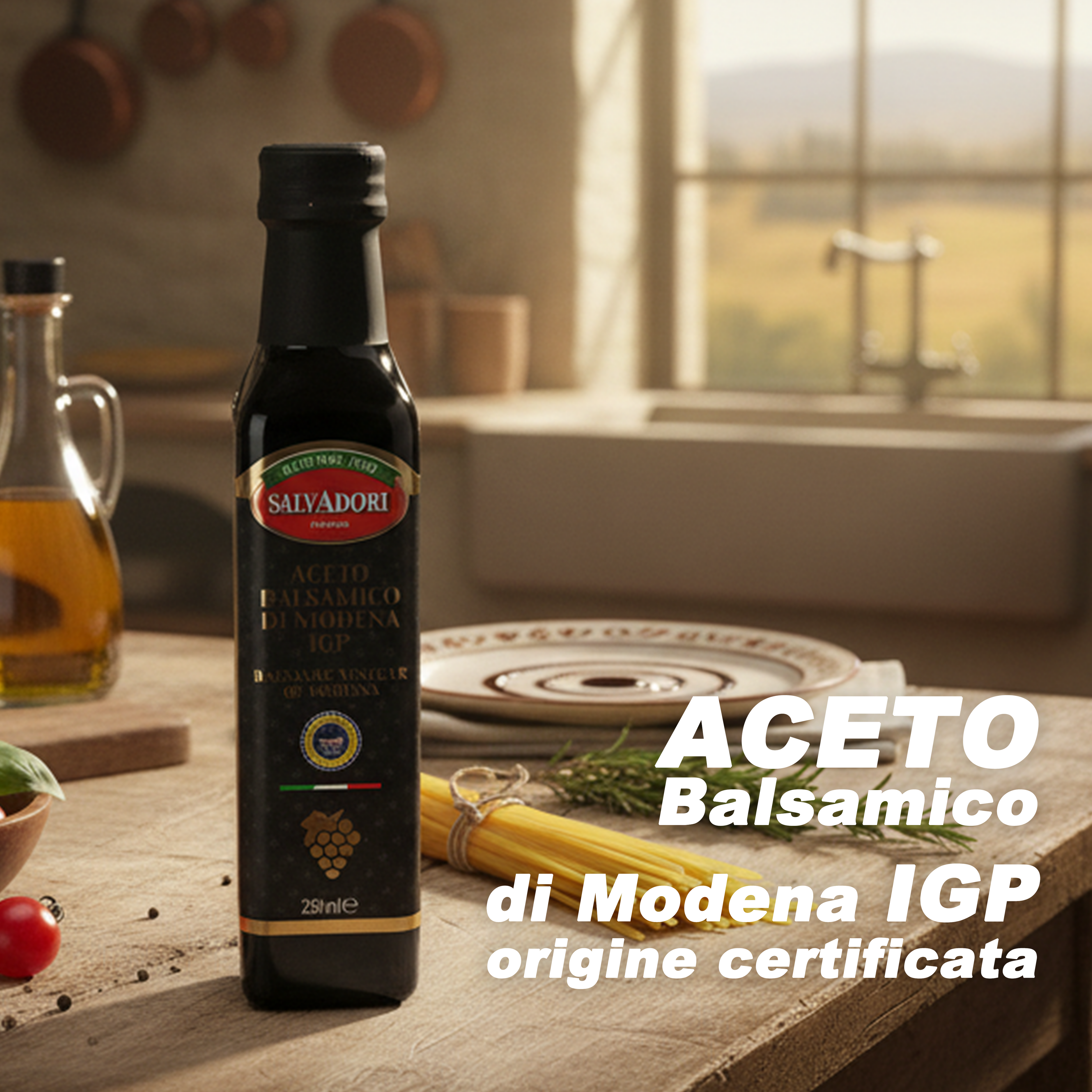 Aceto Balsamico di Modena IGP 250ml – Condimento Italiano Tradizionale, Ideale per Insalate, Carne e Formaggi