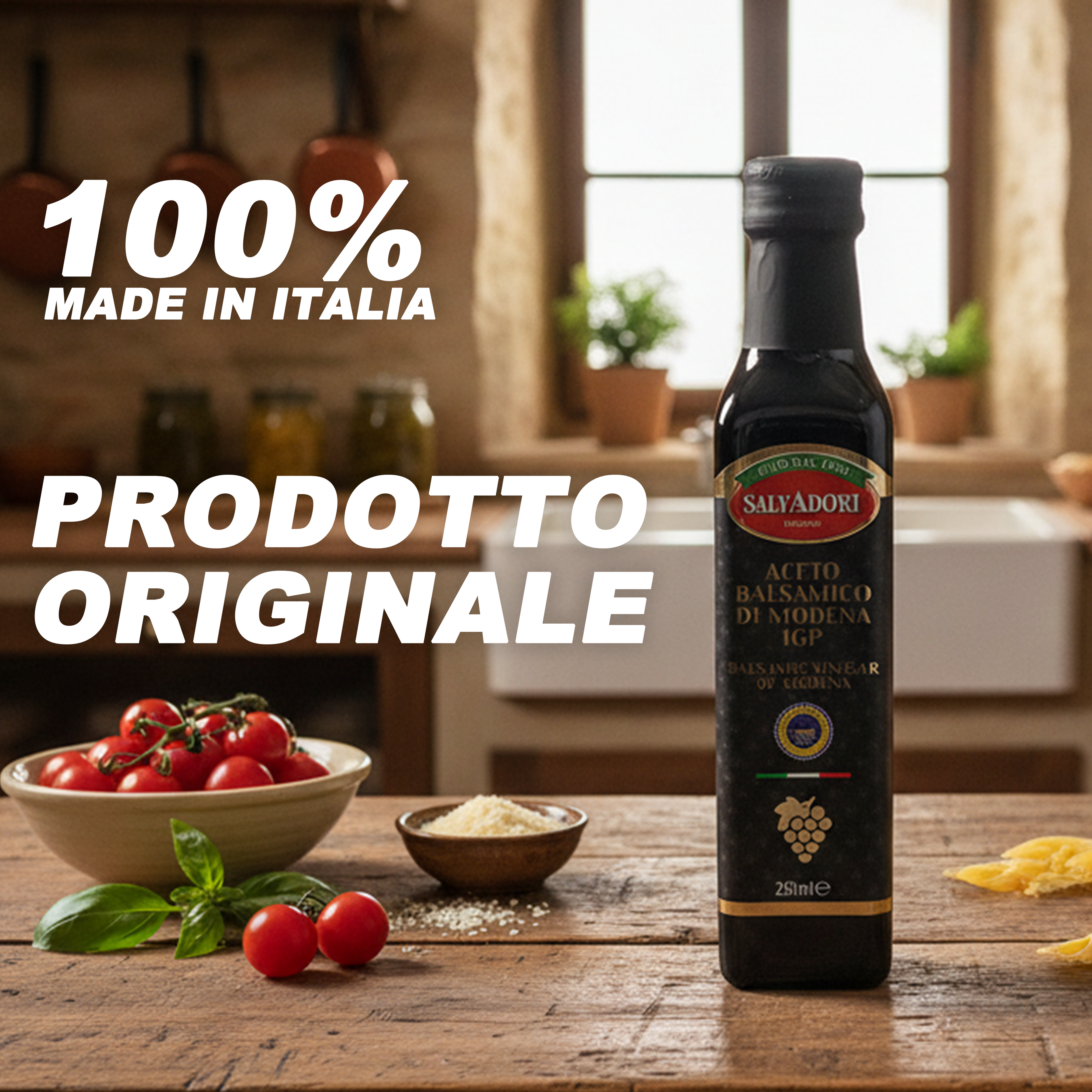 Aceto Balsamico di Modena IGP 250ml – Condimento Italiano Tradizionale, Ideale per Insalate, Carne e Formaggi
