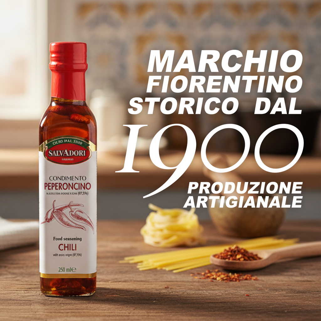 Condimento al Peperoncino 250ml – Olio Extra Vergine di Oliva con Peperoncino, Ideale per Pizza, Pasta, Carne e Verdure