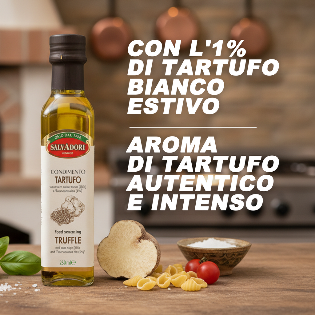 Olio al tartufo nero 250 ml Olio extra vergine d'oliva per salse e per insaporire i piatti Adatto a una dieta vegana e senza glutine