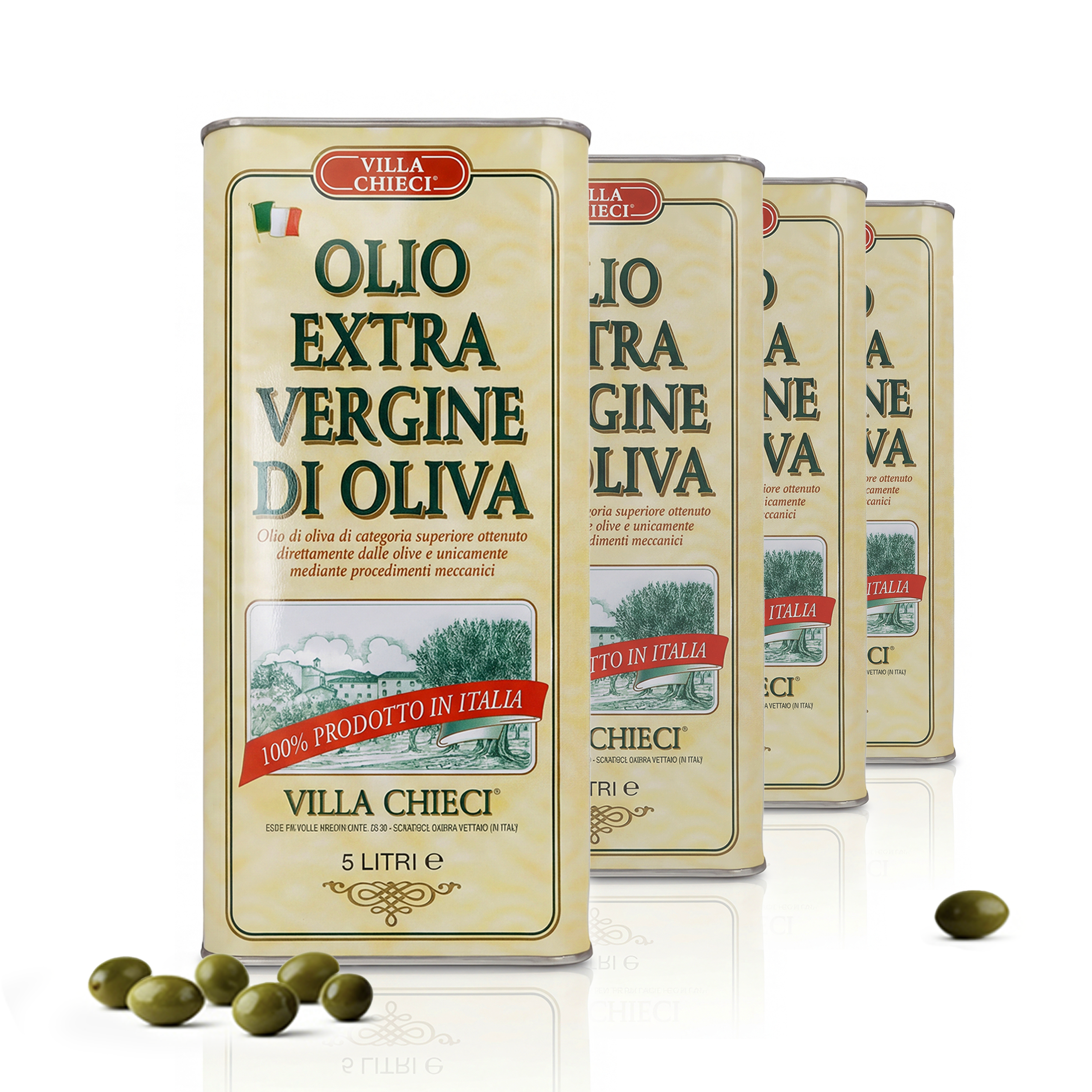 Olio extravergine di oliva non filtrato 5L 100% Italia * 4 bottiglie