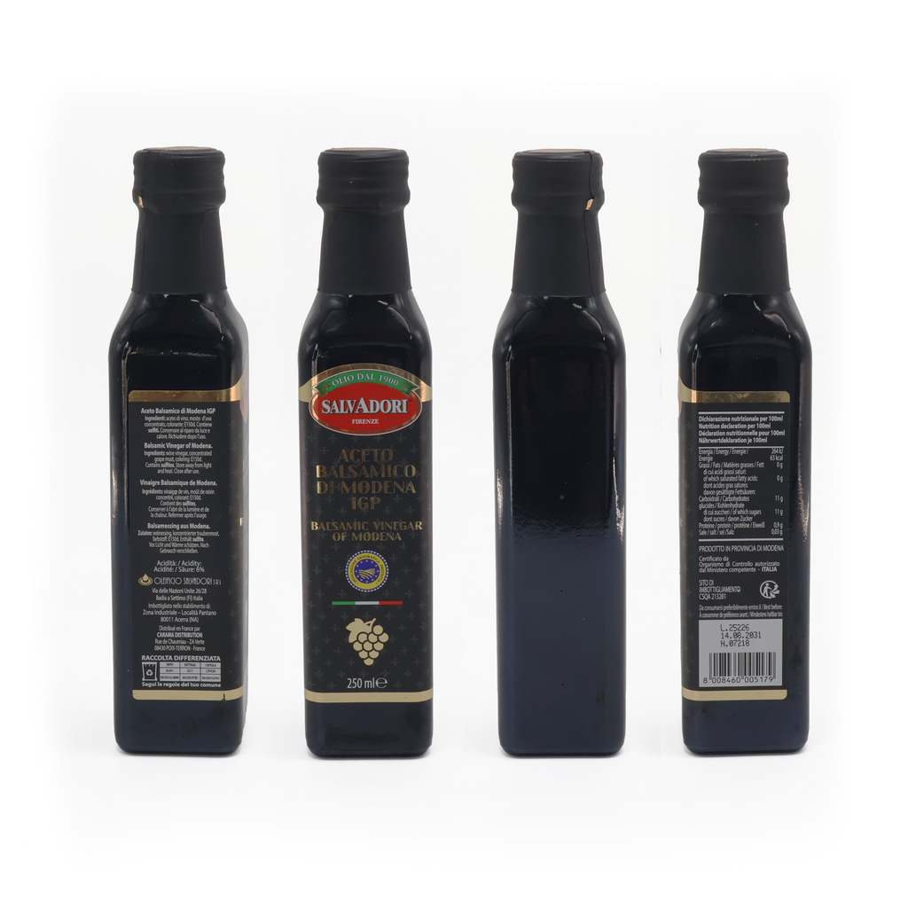 Aceto Balsamico di Modena IGP 250ml – Condimento Italiano Tradizionale, Ideale per Insalate, Carne e Formaggi