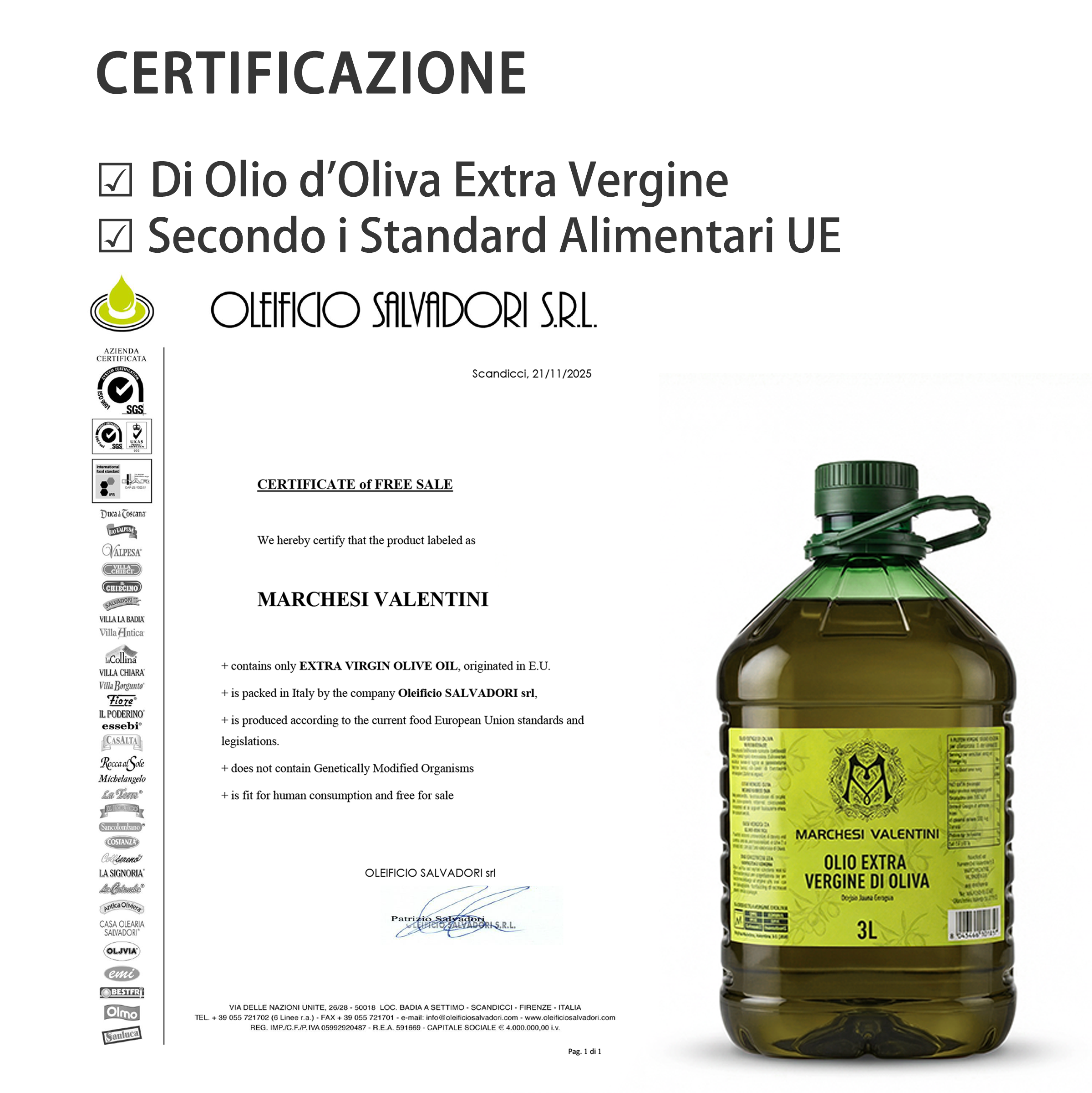 Marchesi Valentini Olio Extra Vergine di Oliva 3L