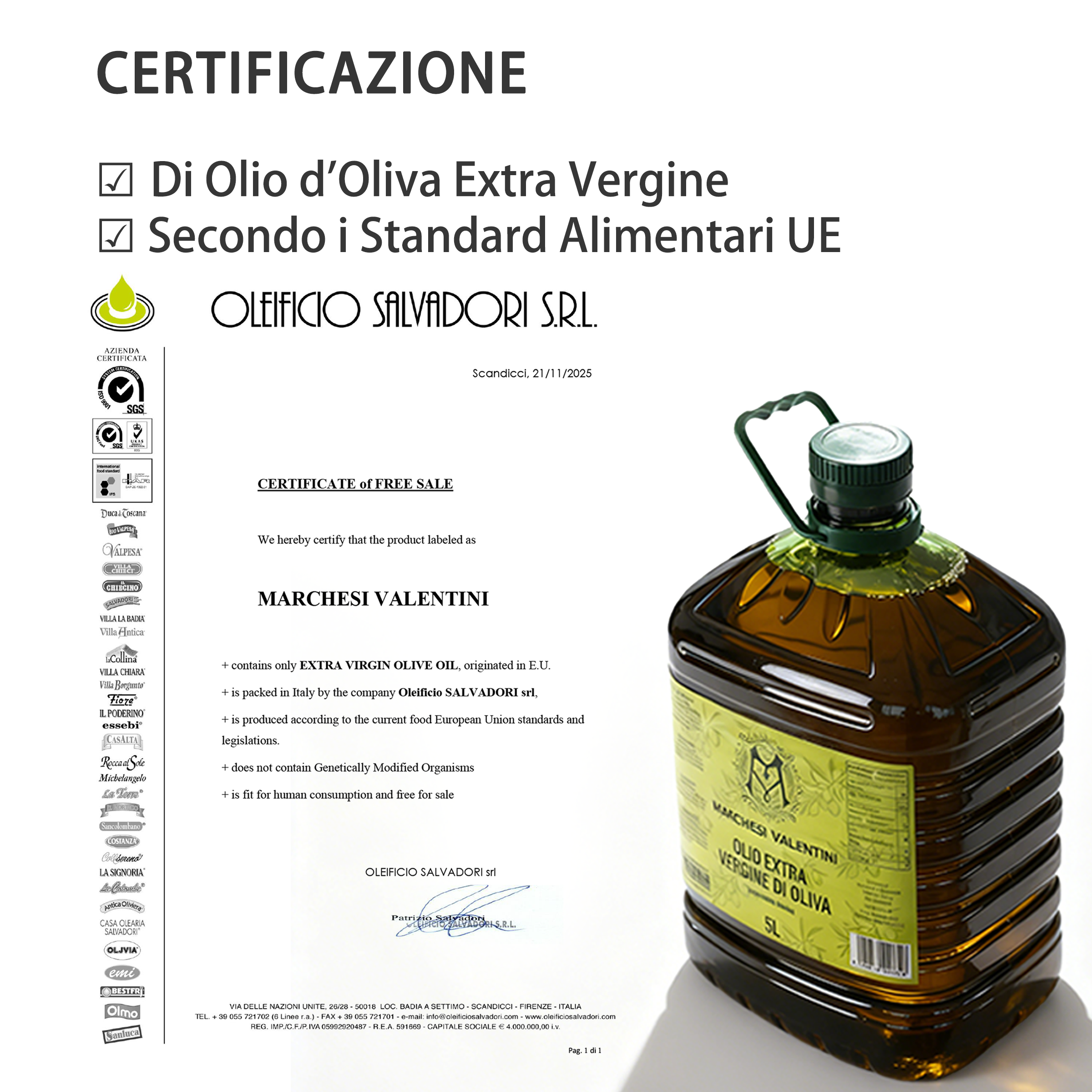 Marchesi Valentini Olio Extra Vergine di Oliva 5L