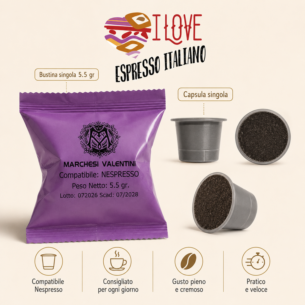 Marchesi Valentini 100 Capsule Compatibili Nespresso